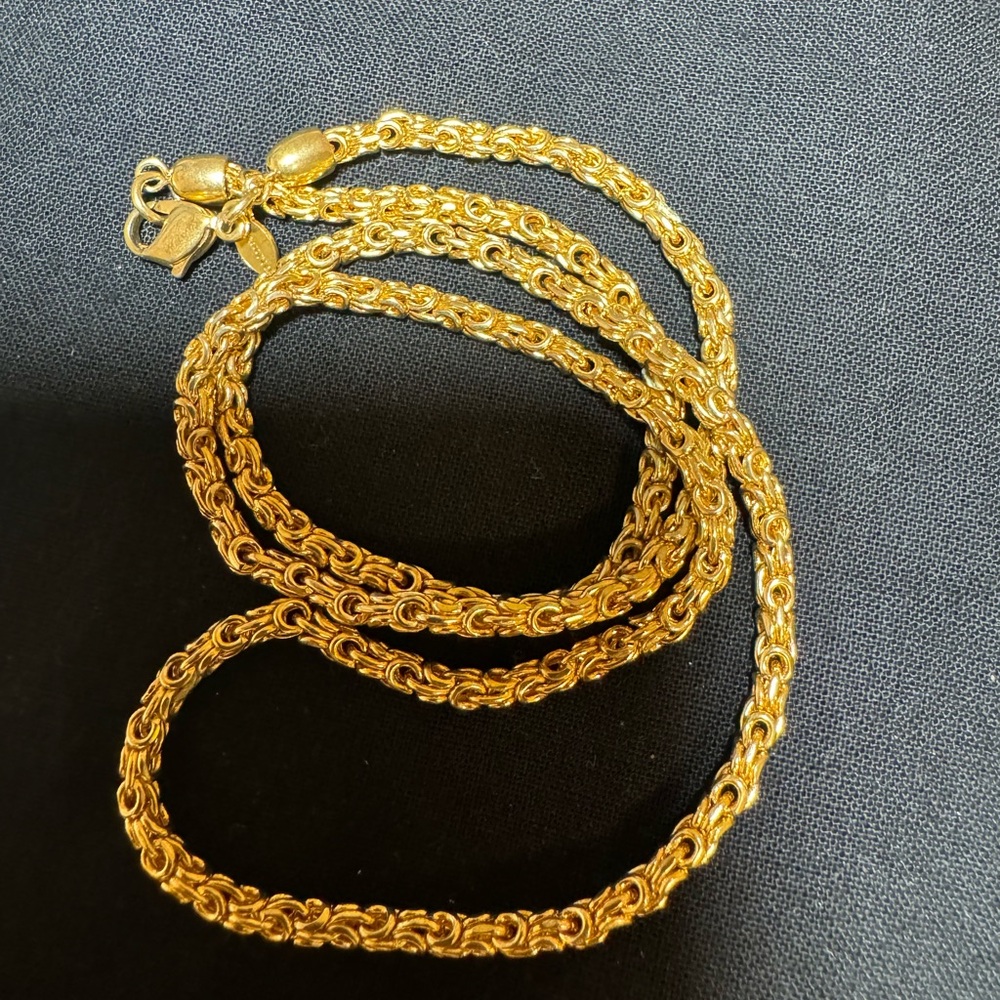 Vintage Monet Necklace For women Gold tone Braided chain